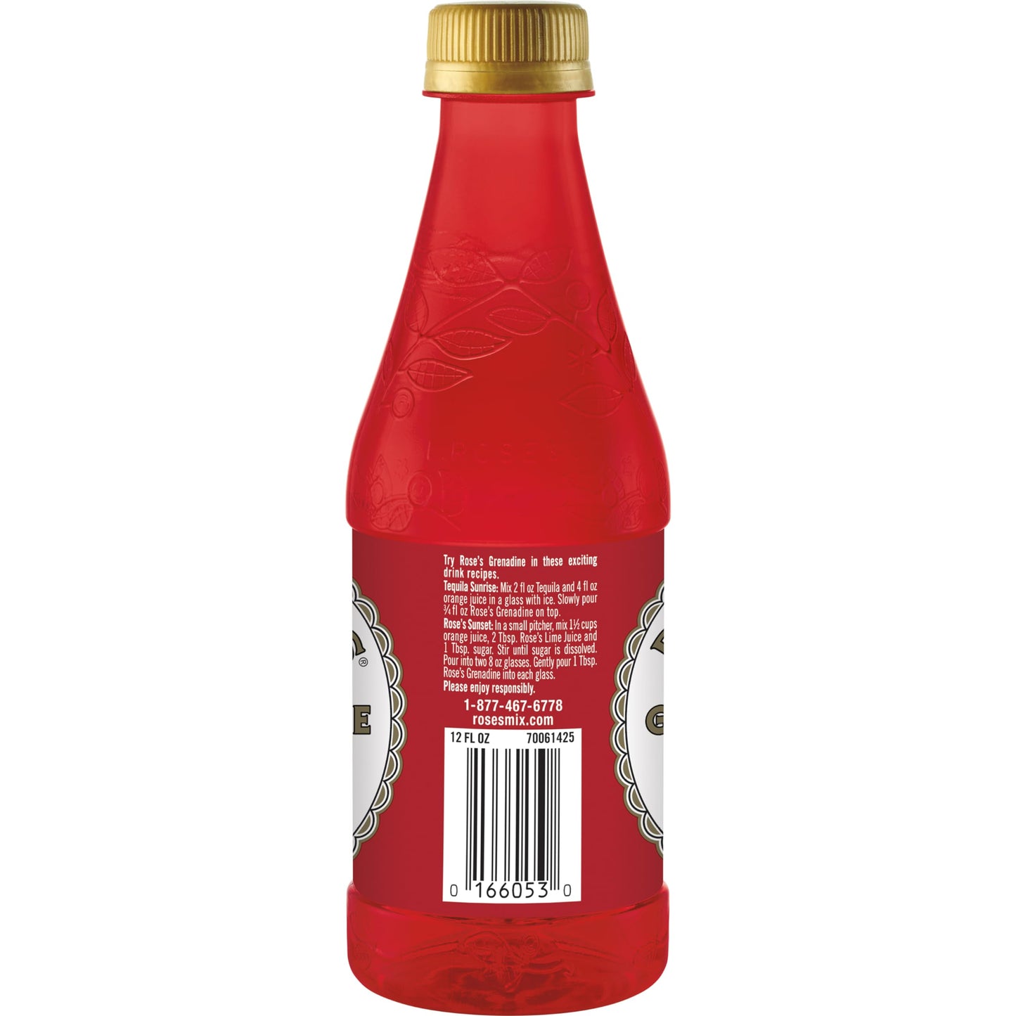 Rose's Grenadine, 12 fl oz bottle, Made with Pomegranate Flavor, Mixer to Add to Cocktails and Non-Alchoholic Drinks, Trusted by Bartenders