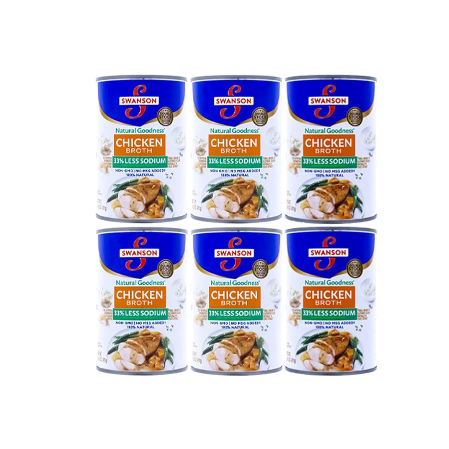 Swanson Natural Goodness Chicken Broth 33 Percent Less Sodium 14.5 Ounce (Pack of 6)