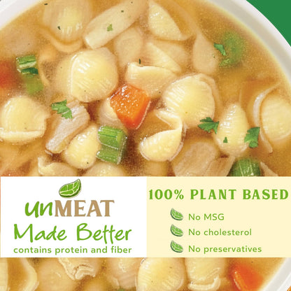 unMEAT Hearty Chick’n Noodle Plant-Based Soup, 15oz Can – Non-GMO, Vegan, High Protein, Ready to Eat, Comfort Food, 100% Plant-Based Healthy Soup (Pack of 12)