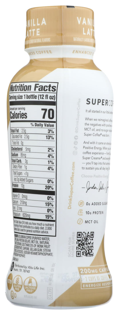 Kitu, Super Coffee Protein MCT Oil Vanilla, 12 Fl Oz