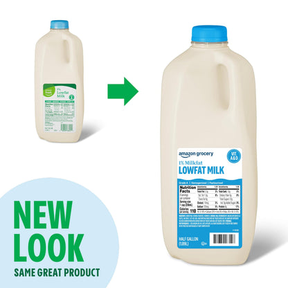 Happy Belly Amazon Brand Low Fat Milk Half Gallon, 64 Ounce