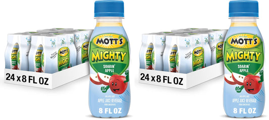 Mott's Mighty Soarin' Apple Juice Drink, 8 Fl Oz Bottles, 24 Count (8 Packs Of 6), 100% Fruit Juice Combined With Purified Water, Natural Flavors, And Vitamins A, C And E