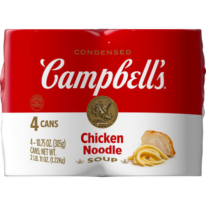 Campbell's Condensed Chicken Noodle Soup, 10.75 Ounce Can with Pop-Top Lid (Pack of 4)