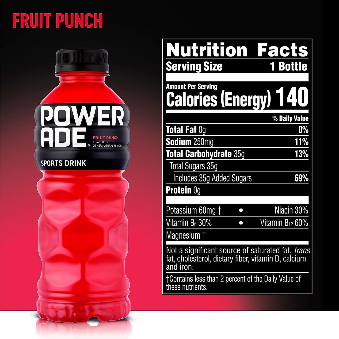 Powerade Liquid Hydration Energy Drink, Fruit Punch, 20 Oz ( 24 Count )