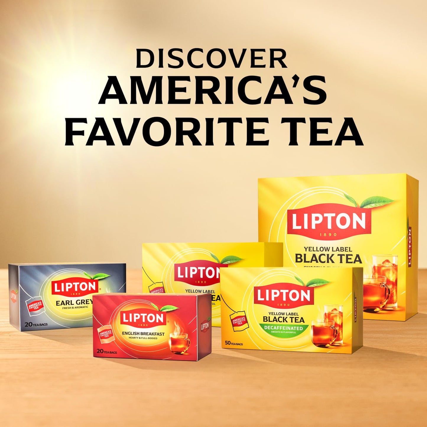 Lipton Decaf Black Tea Bags, Hot or Iced Caffeine Free Tea, 50 Tea Bags