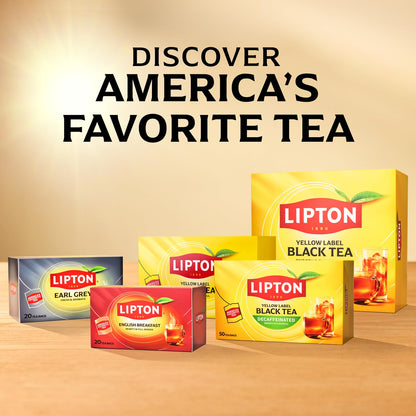 Lipton Decaf Black Tea Bags, Hot or Iced Caffeine Free Tea, 50 Tea Bags