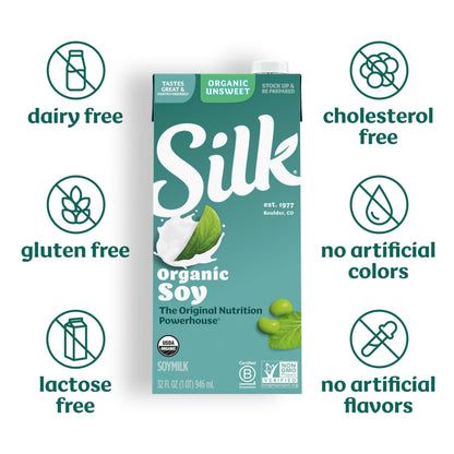 Silk Soymilk, Unsweetened, 1 Quart