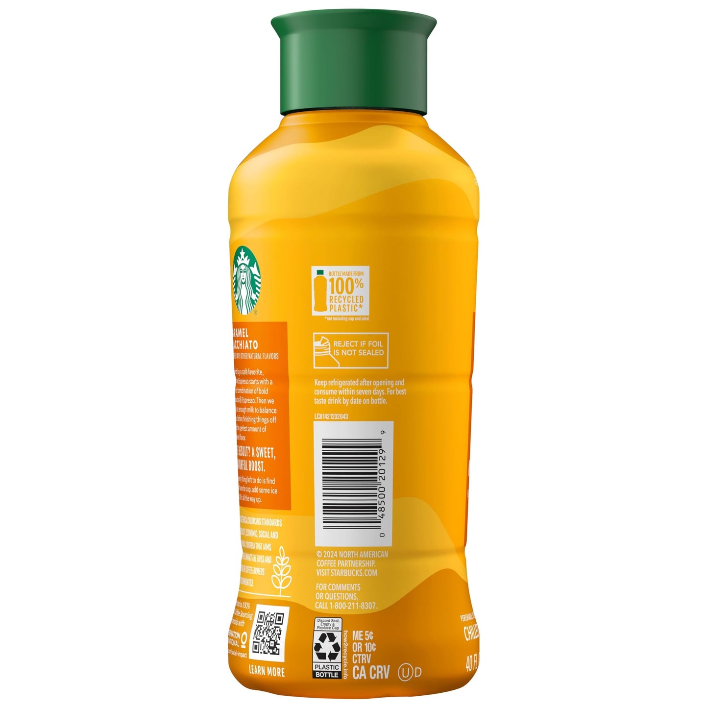 Starbucks Iced Espresso, Caramel Macchiato, 40oz Bottle, Naturally Flavored Chilled Espresso Beverage