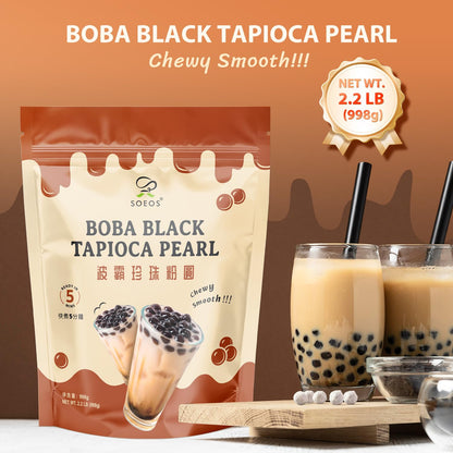 Soeos Tapioca Pearls 2.2 lb (2Pack), Boba Pearls for Bubble Tea, Beverages, Sweets, Ice Cream, Shakes, Desserts & Smoothies Topping