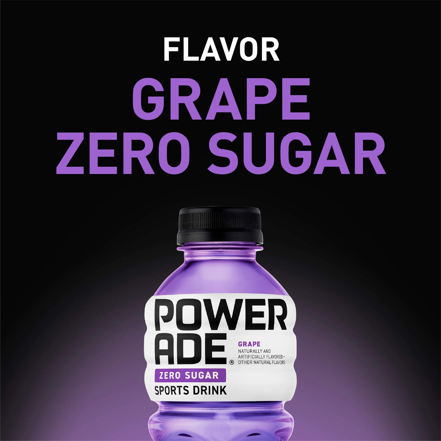 POWERADE Electrolyte Enhanced Zero Sugar Grape Sports Drink, 20 Ounce (Pack of 8)