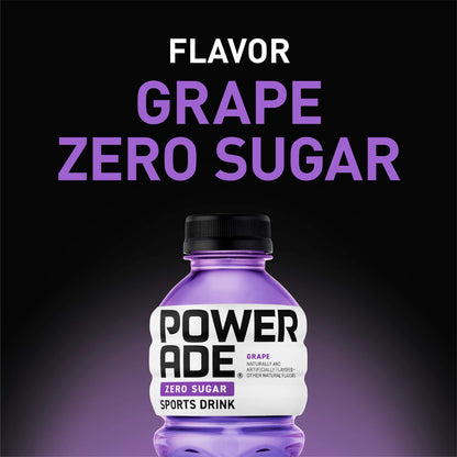 POWERADE Electrolyte Enhanced Zero Sugar Grape Sports Drink, 20 Ounce (Pack of 8)