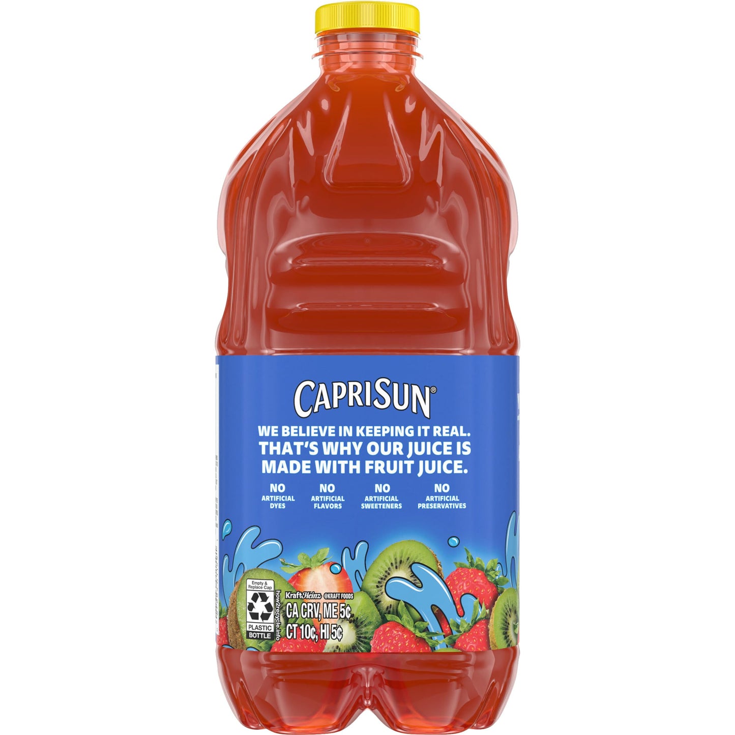 Capri Sun Strawberry Kiwi Flavored Juice Drink Blend from concentrate with other natural flavors, 64 oz Bottle