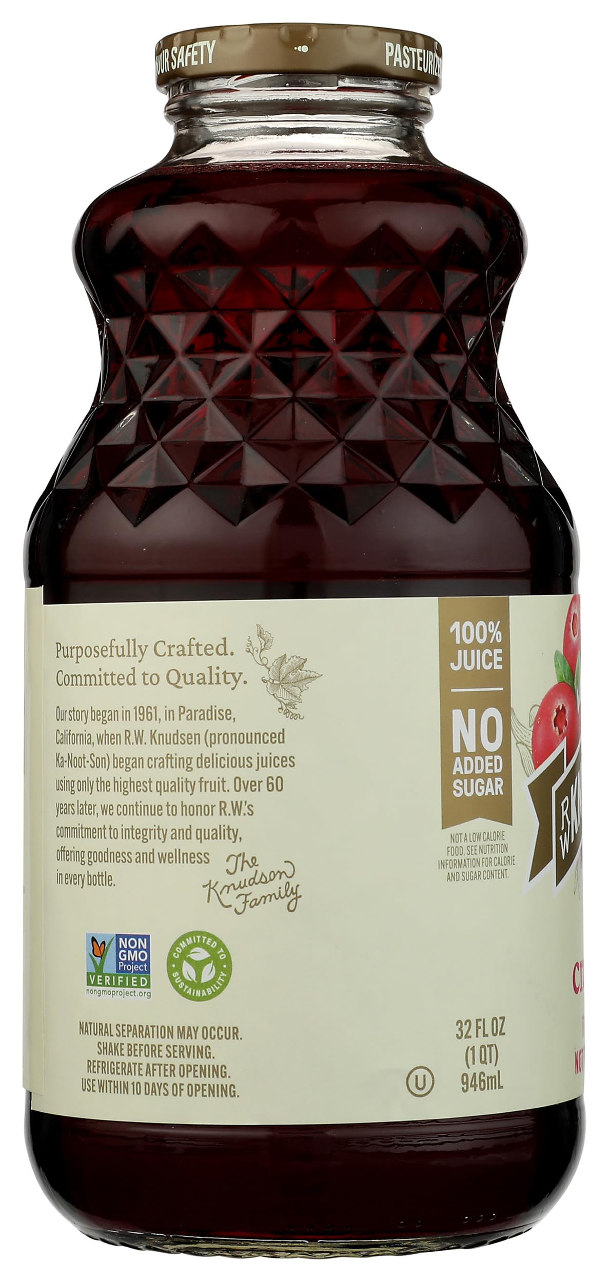 RW KNUDSEN Just Cranberry Juice, 32 FZ