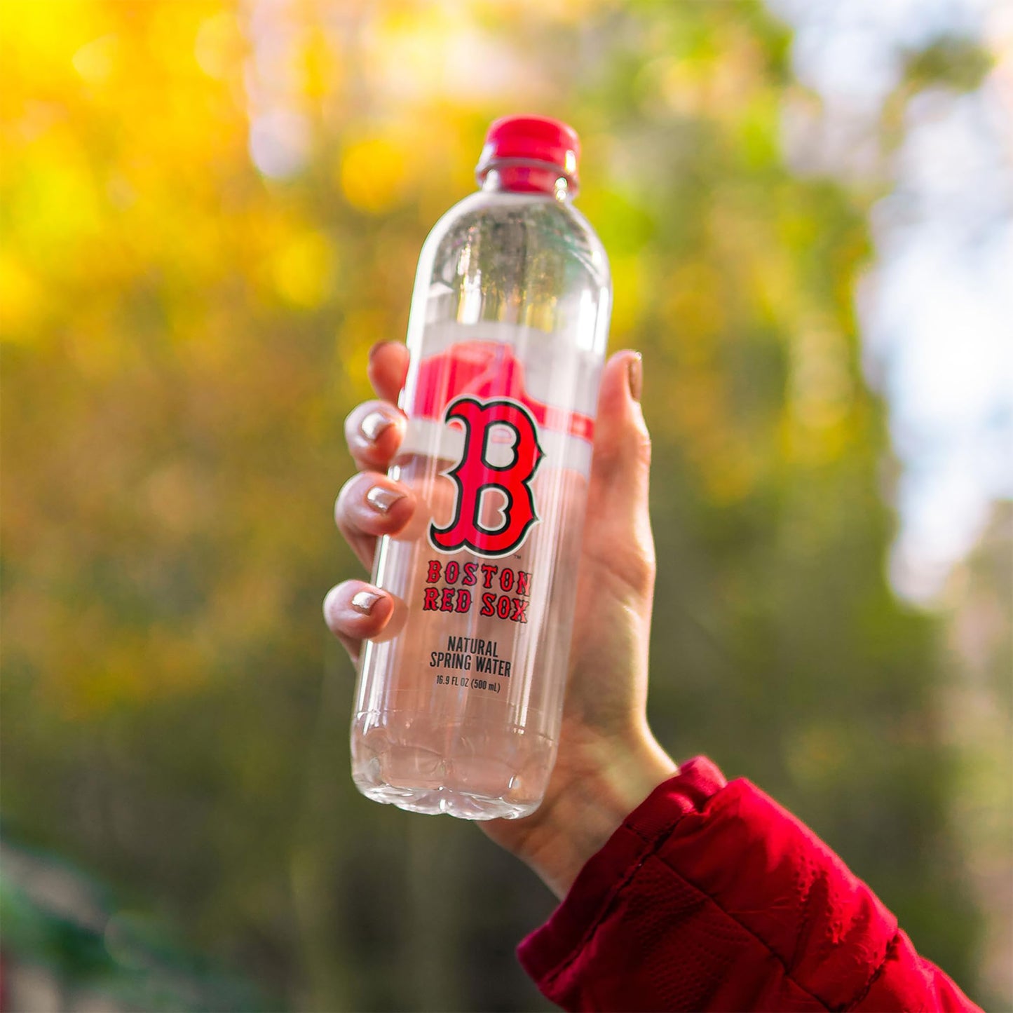 PULSE Boston Red Sox Natural Spring Water - Natural Sports Water Bottle Pack - Filtered Bottles - Recyclable and BPA-Free - 24 Pack