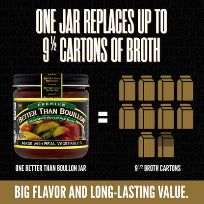 Better Than Bouillon Premium Seasoned Vegetable Base, Makes 38 Cups of Broth, 8 oz