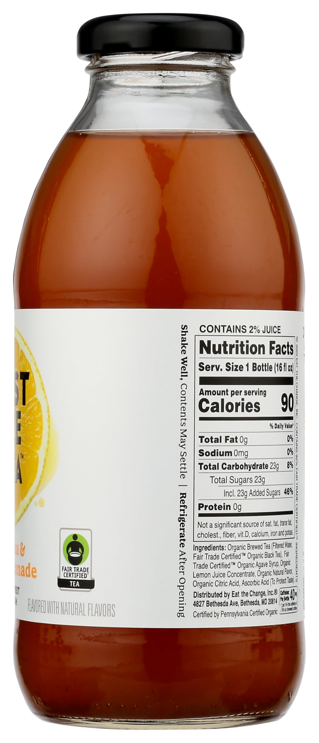 Just Ice Tea, Tea Half And Half Lemonade Organic, 16 Fl Oz