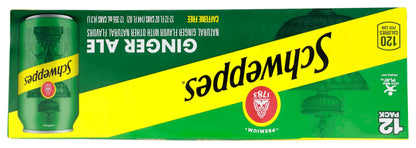 Schweppes Ginger Ale Soda, 12 fl oz cans, 12 pack