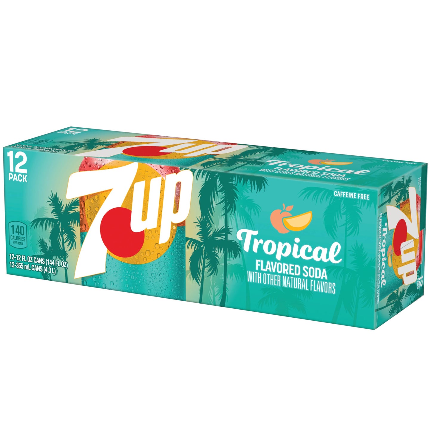 7UP Tropical Soda, 12 fl oz cans, 12 pack