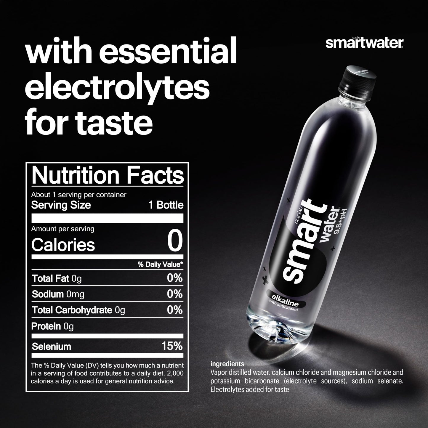 20oz Smartwater Alkaline with Antioxidant