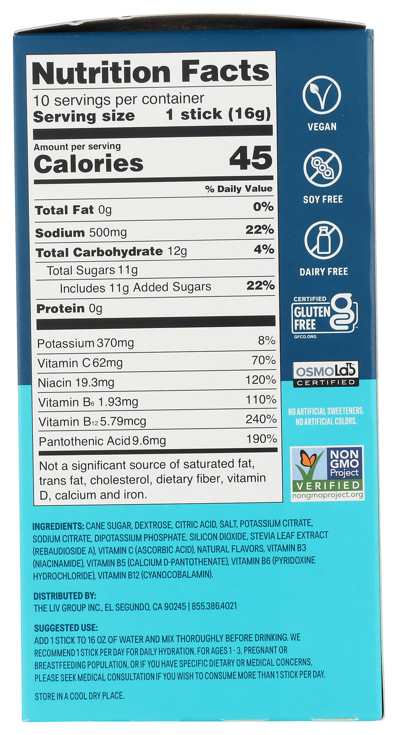 LIQUID IV Tropical Punch Hydration Drink Mix 10 Count, 5.64 OZ