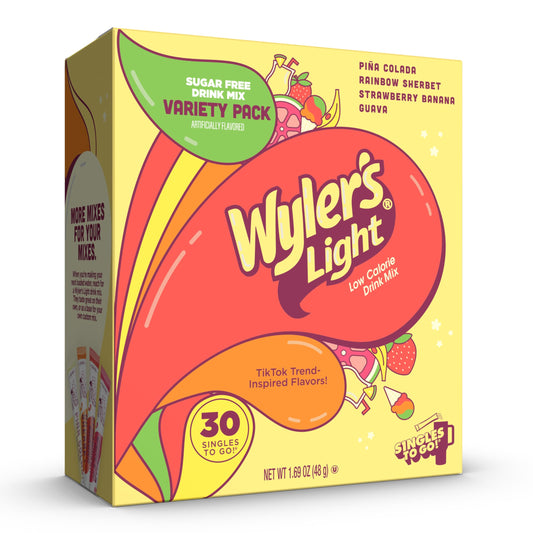 Wyler’s Light Island Flavors Variety Pack, Singles To Go Sugar Free Drink Mix, Low Calorie Water Enhancer, 30 Sticks, Piña Colada, Rainbow Sherbet, Strawberry Banana, Guava