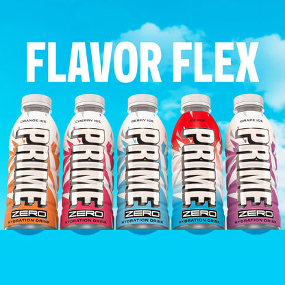 PRIME ZERO ICE POP, Sugar Free Sports Drinks, Electrolyte Enhanced to Replenish Fluids, B Vitamins, Antioxidants, Low Calorie, Made with Natural Flavors, 16.9 Fl Oz 12 Pack