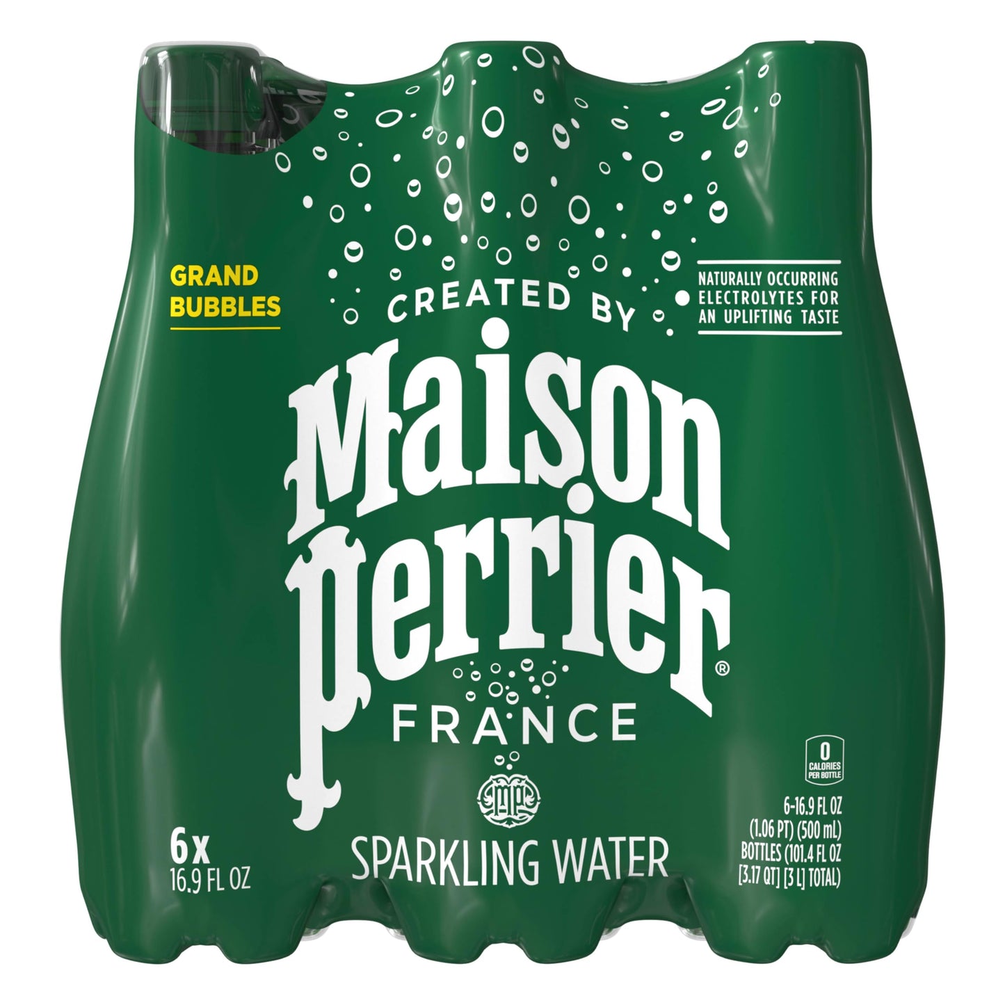 Maison Perrier Ultimate Sparkling Water, 16.9 Fl Oz Plastic Water Bottles, 6 Count