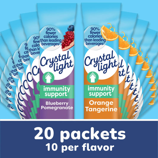 2 Pack Crystal Light Immunity: Blueberry Pomegranate and Orange Tangerine