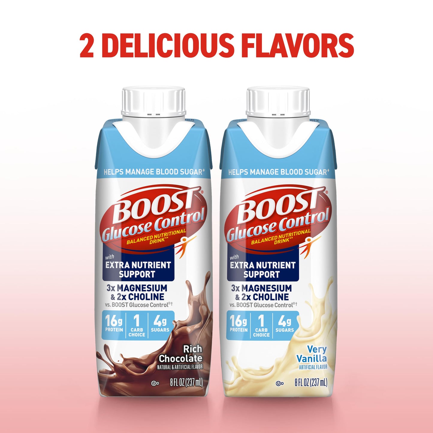 BOOST Glucose Control Ready to Drink Nutritional Drinks with Extra Nutrient Support Drink, Rich Chocolate, 8 Fl Oz, Pack of 24