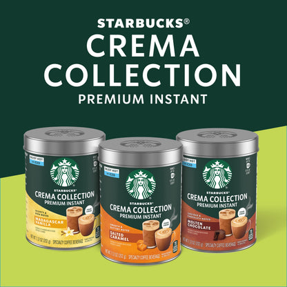 Starbucks Crema Collection Premium Instant Molten Chocolate Flavored Instant Coffee, 100% Arabica Beans, 3 Tins (7.12 Oz Each) 1.34 lb.