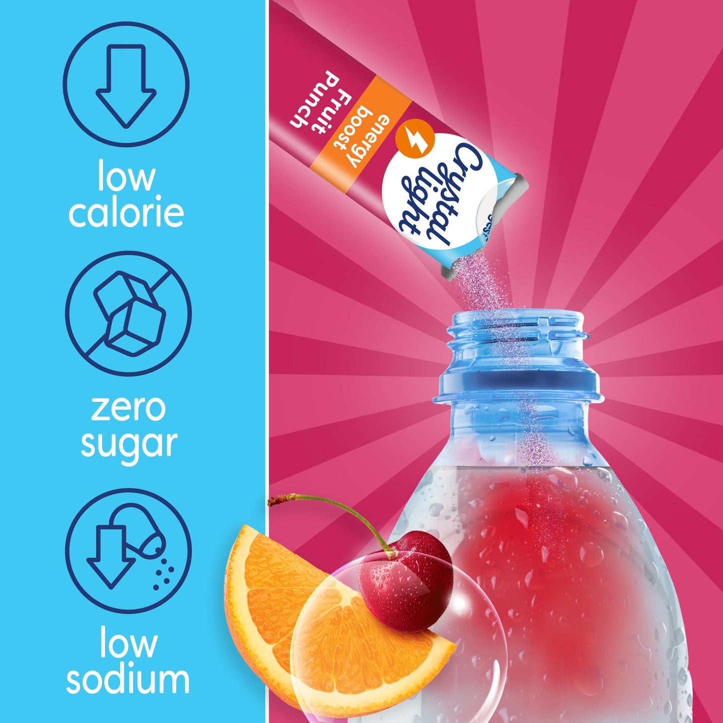 Crystal Light Energy Boost Fruit Punch Drink Mix, 10 ct On-the-Go Packets