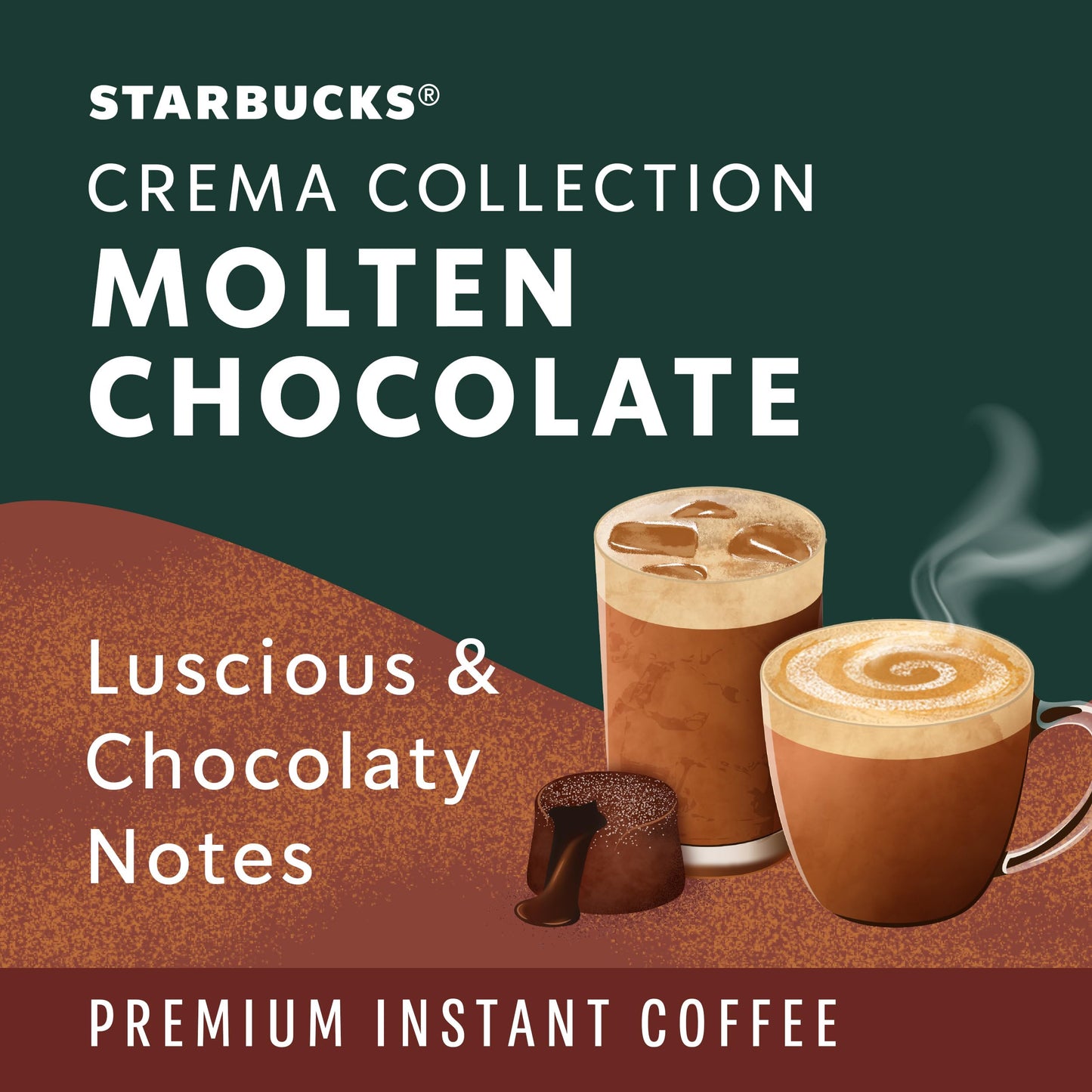 Starbucks Crema Collection Premium Instant Molten Chocolate Flavored Instant Coffee, 100% Arabica Beans, 3 Tins (7.12 Oz Each) 1.34 lb.