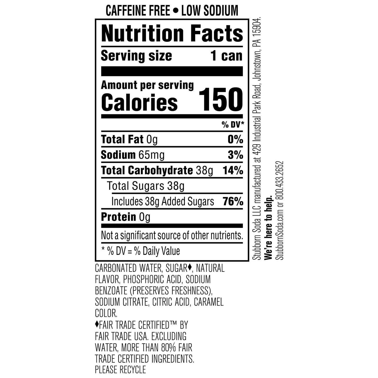 Stubborn Soda, Agave Vanilla Cream Soda, 12 Fl Oz Cans (Pack of 12)