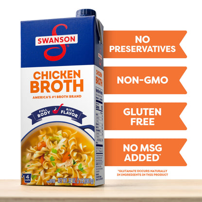 SWANSON S 100% Natural Chicken Broth, 32 oz Carton