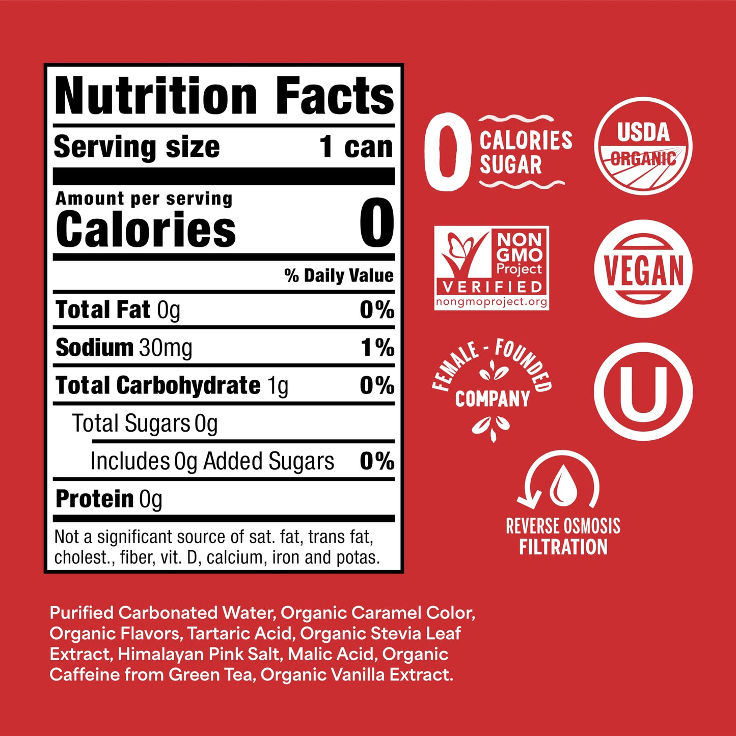 Nixie Organic Zero Sugar Soda, Classic Cola, Healthy Soda Pop, Non-GMO, 0 Sugar, 0 Calories, 40mg Caffeine, 12oz Cans (12 Pack)