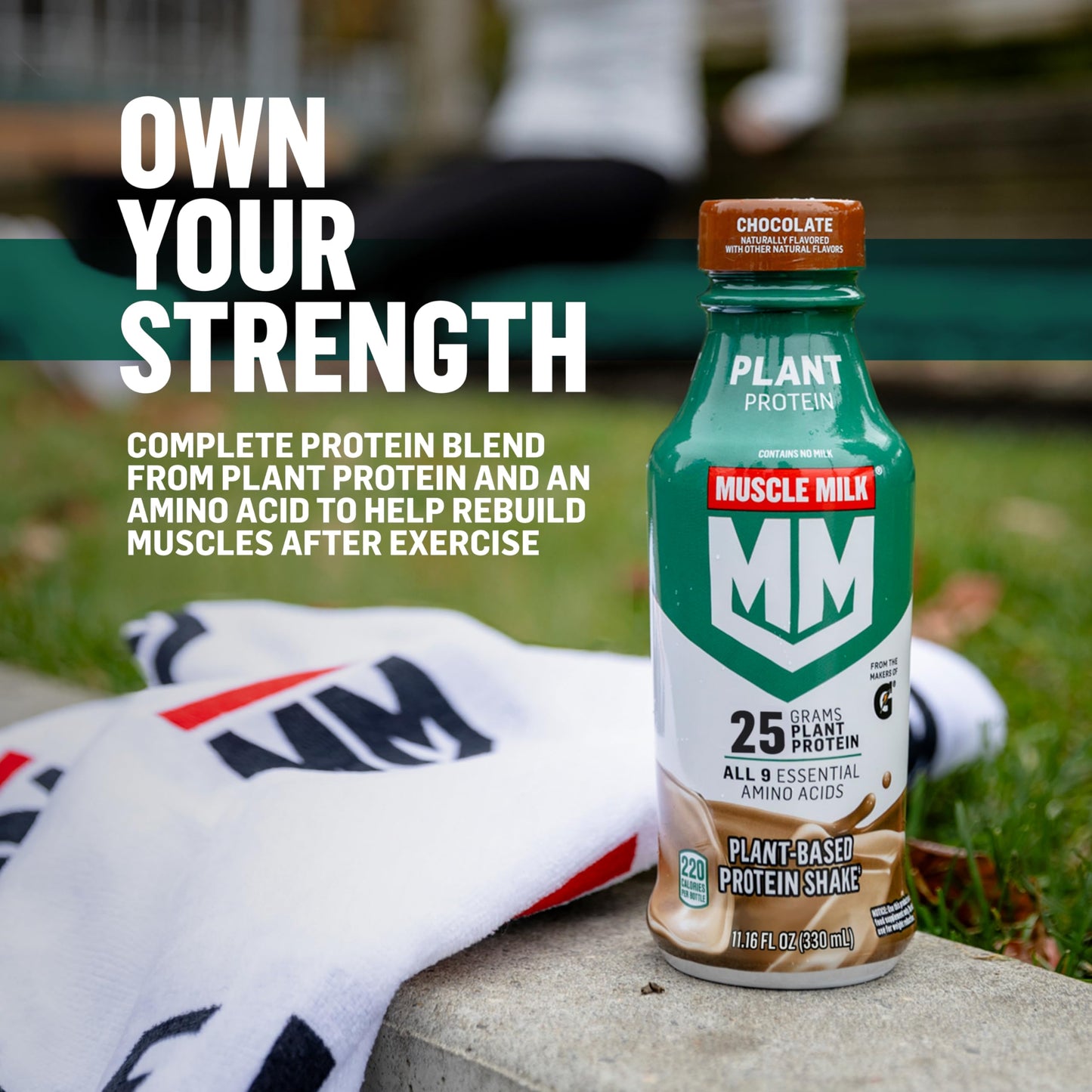 Muscle Milk Plant Based Protein Shake,Chocolate,11.16 Fl Oz,(Pack of 24)