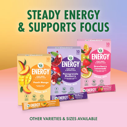 V8 Energy Peach Mango Energy Drink Powder, .10 oz Packet (10 Count)