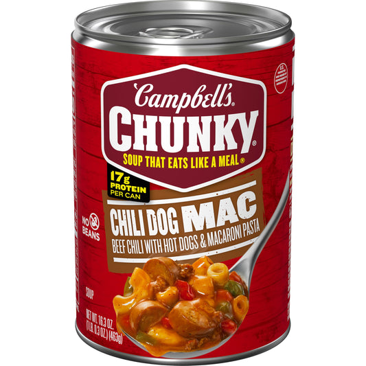 Campbell’s Chunky Chili Dog Mac Soup, 16.3 oz Can