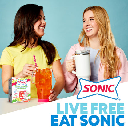 Sonic Singles To Go Limeade Variety Pack, Watertok Powdered Drink Mix, Includes 3 Flavors, Limeade, Cherry and Strawberry 1 Box (40 Servings)