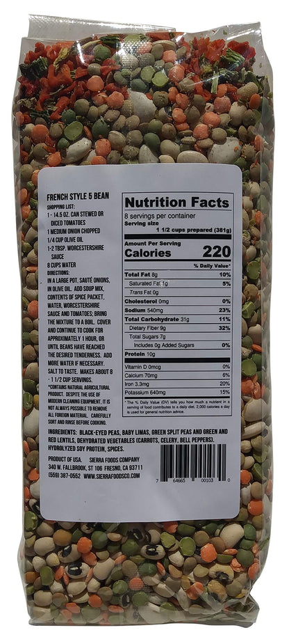 Sierra Soups Healthy, Hearty, All Natural and Gluten Free Soups - 3 Pack Assortment: Fresno Fog Split Pea, French Style 5 Bean & Mama Sorrenti’s Minestrone. Includes Soup Spoon