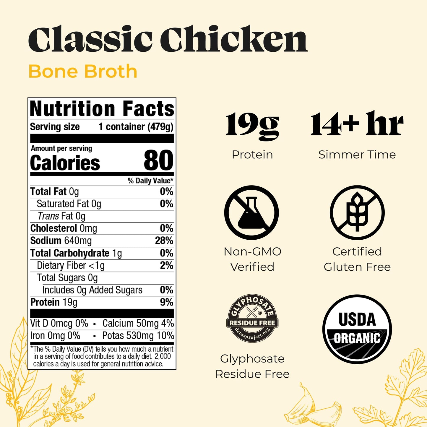 Kettle & Fire, Bone Broth, Chicken, 16.9 Oz