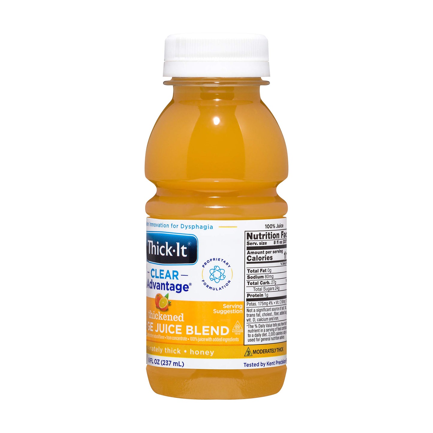 Thick-It Clear Advantage Thickened Orange Juice Blend - Moderately Thick/Honey, 8 oz Bottle (47882600)