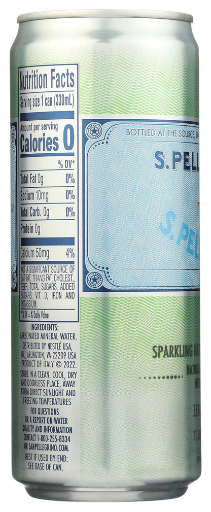 S.Pellegrino Sparkling Natural Mineral Water, 11.15 Fl Oz skinny can