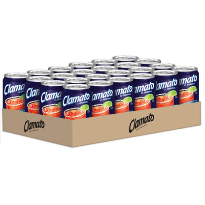 Clamato Original Tomato Cocktail, 7.5 fl oz Cans (Pack of 24) Flavored With Tomato Juice & Spices, Perfect Mixer for the Authentic Michelada, Bloody Mary Drinks, and Seafood Cocktail