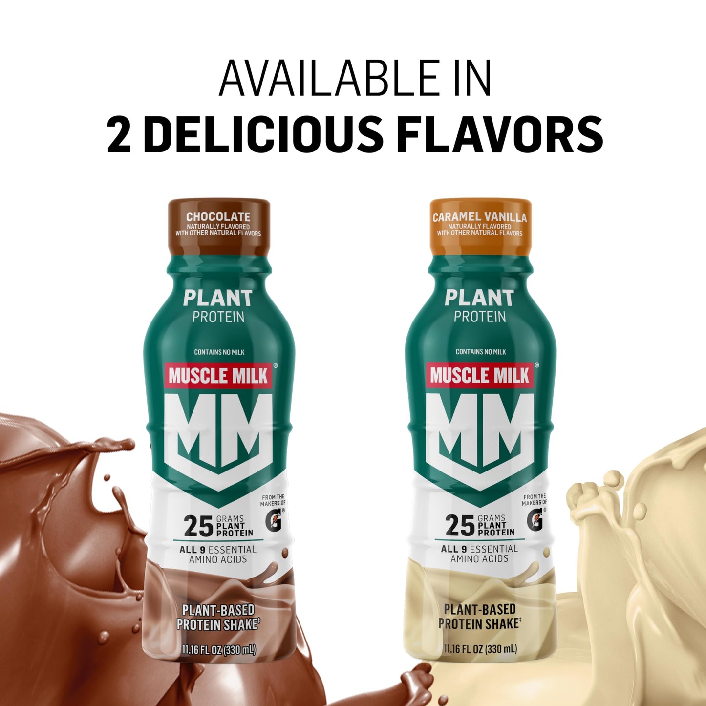 Muscle Milk Plant Based Protein Shake,Chocolate,11.16 Fl Oz,(Pack of 24)