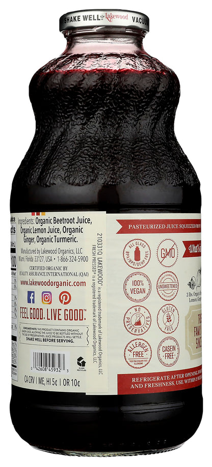 Lakewood Organic Beet Ginger Turmeric Juice, 32 FZ