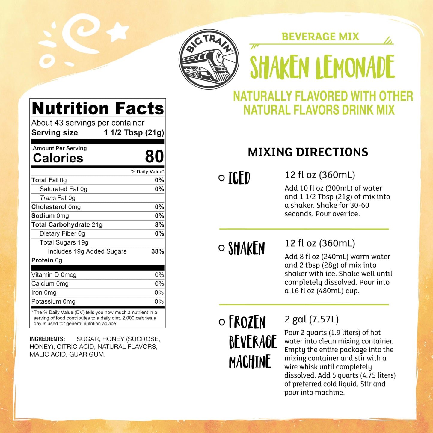 Big Train Shaken Lemonade Beverage Mix, 2 Pound (Pack of 1)