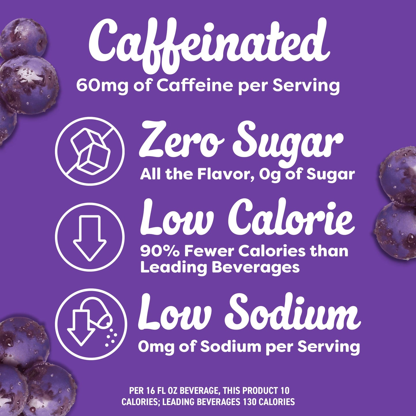 Crystal Light Drink Mix with Caffeine, 10 Packets, for Convenient On-the-Go Flavorful Hydration, Grape Natural Flavor With Other Natural Flavors, Zero Sugar, 1.1 oz