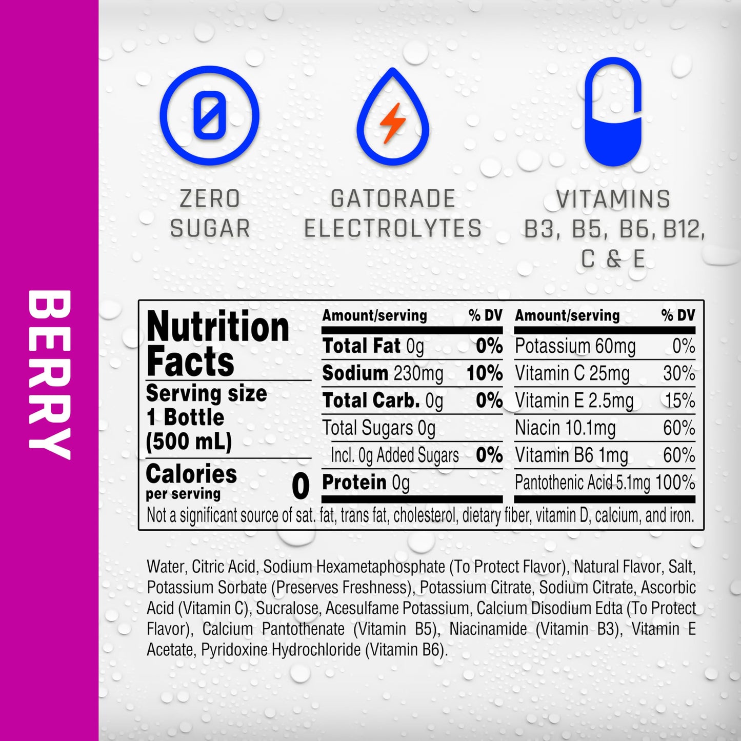 Propel Electrolyte Enhanced Water Sports Drink, Berry Flavored Water, Zero Calorie & Zero Sugar Hydration with Electrolytes and Vitamins C & E, 16.9 fl oz Bottles (6 Pack)