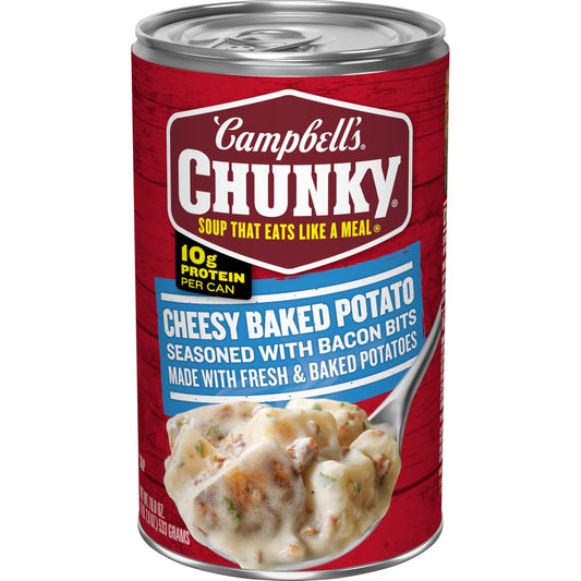 Campbell’s Chunky Soup, Baked Potato with Cheddar and Bacon Bits Soup, 18.8 Oz Can